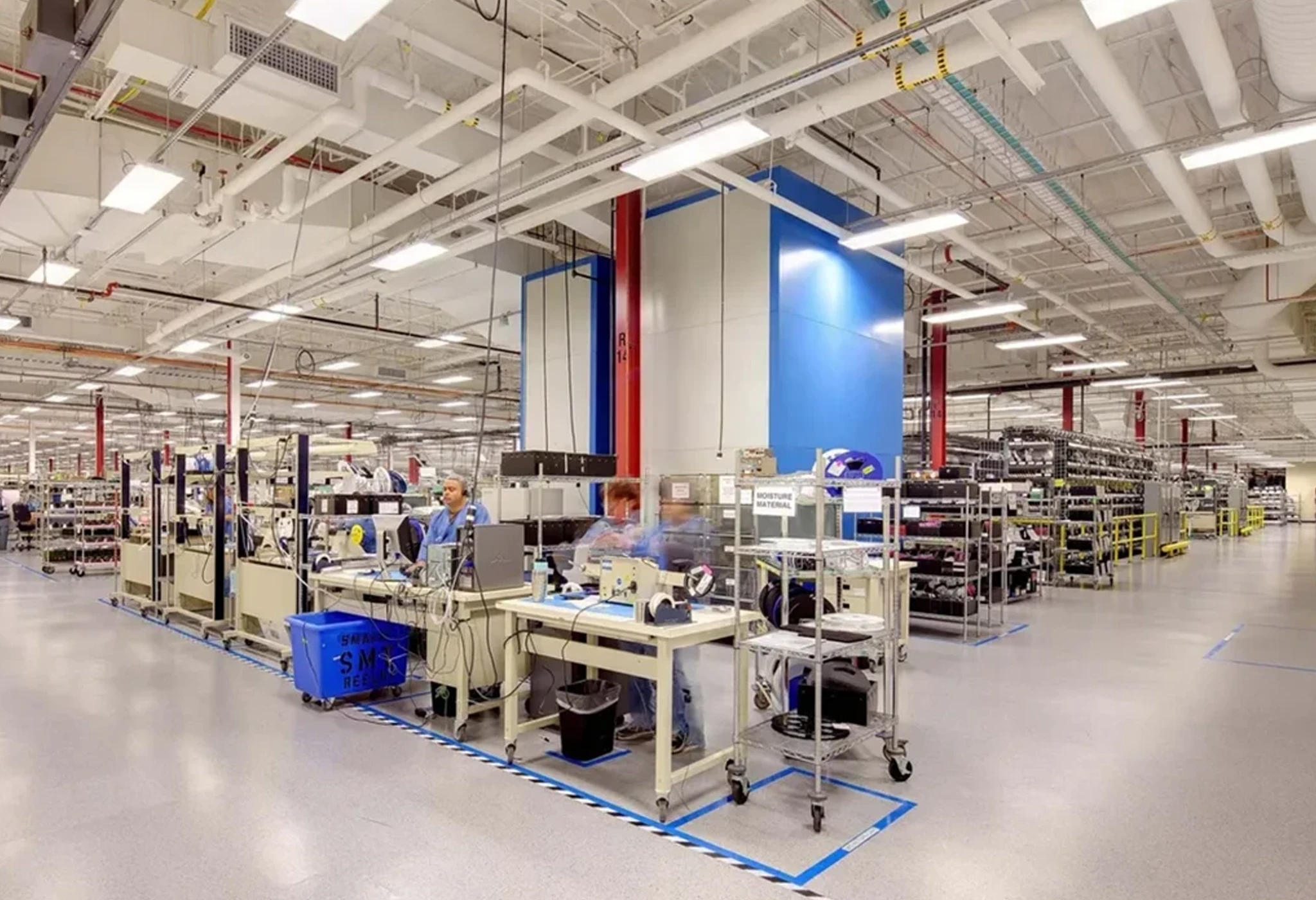 Image of a manufacturing floor an environment for multiple applications of Spectra Symbol sensors