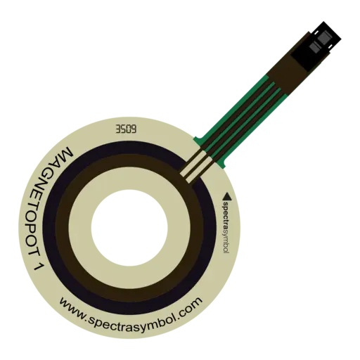 Image of a Spectra Symbol stock MagnetoPot rotary potentiometer with latch housing female connector